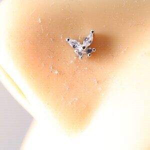 crystal butterfly Nose Piercing 20 gauge New